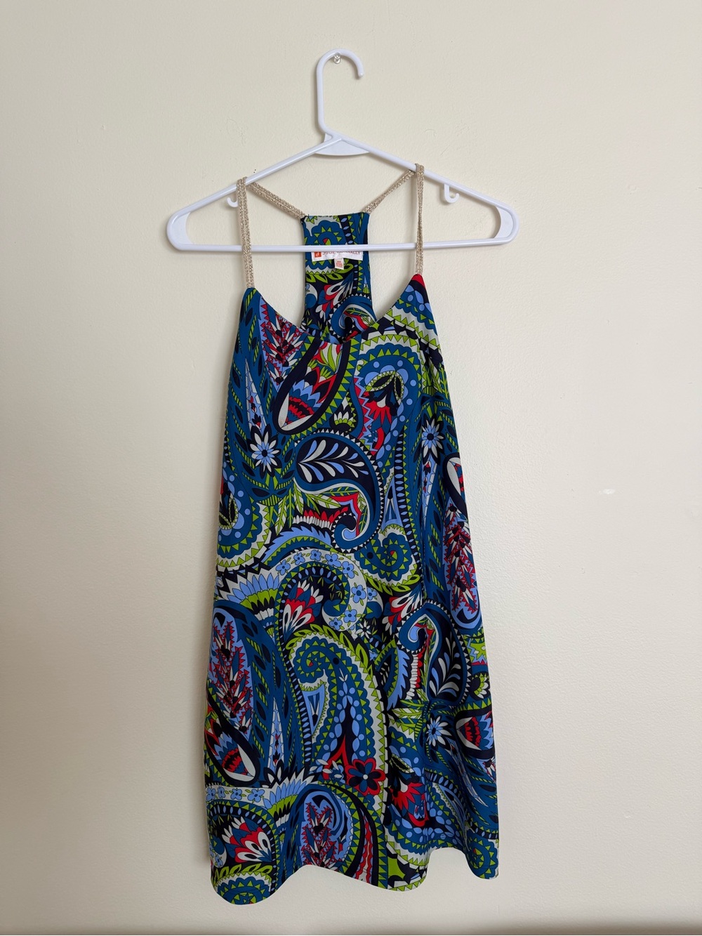 Jude Connally XS Bright Paisley Blue Halter Sundress